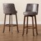 Baxton Studio Adams Modern Transitional Distressed Grey Fabric and Walnut Brown Finished Wood 2-PC Bar Stool Set 186-11793-Zoro - alternate 5